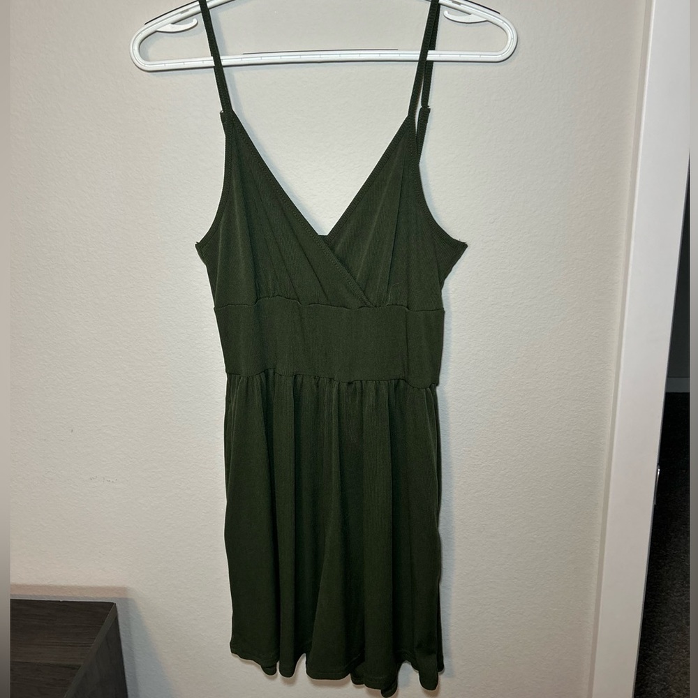 Cider Dark Green Sleeveless Romper